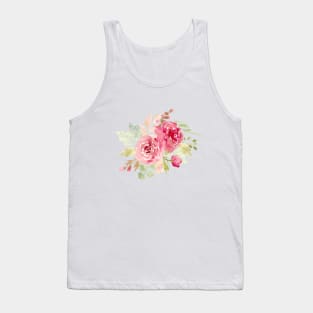 Whimsical red watercolor floral bouquets Tank Top